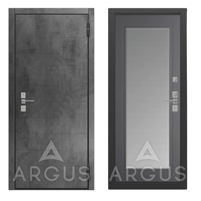 Prime (Г7514) Муар графит Гэлакси (Мэджик лид, Зеркало с фацетом, 2060*970, лев.Никсон, Бетон темный)