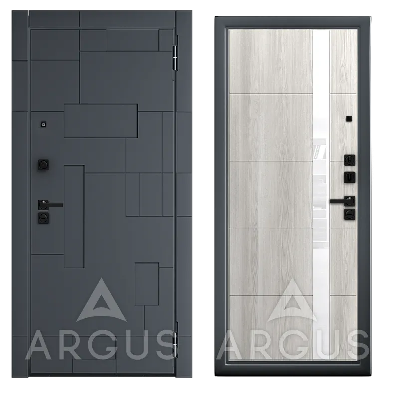 ДА85 Букле графит Сирма (Ясень ривьера айс, Белый лакобель, 2060*870, прав.Корса, Силк титан)