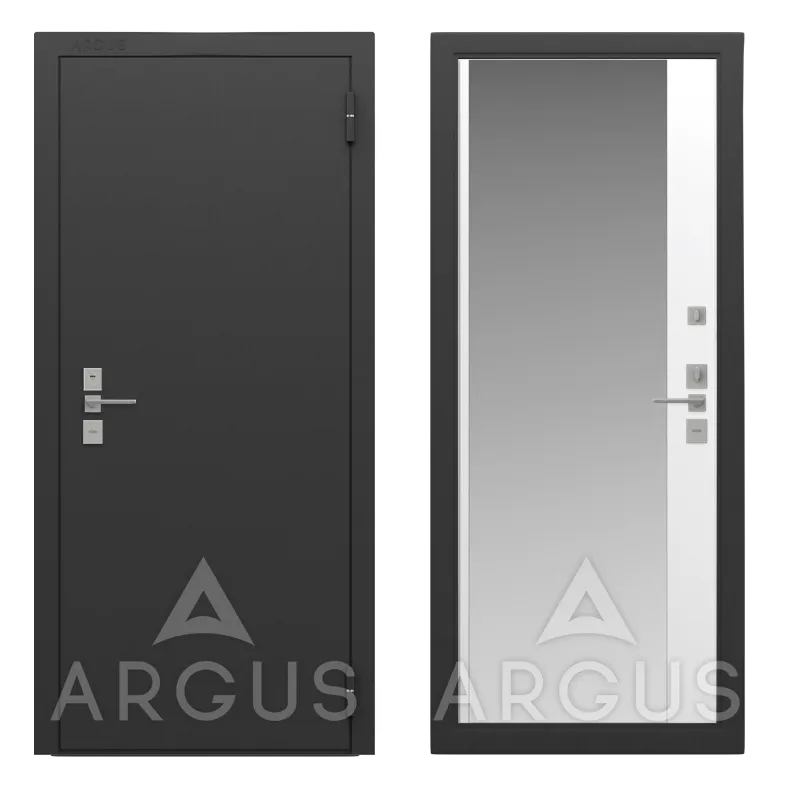 Prime (Г7514) Муар графит Магнум  (Эмалит арктик, Зеркало, 2060*970, лев.)