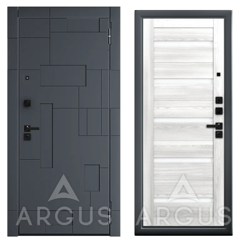 ДА87 Букле графит Александра (Ясень ривьера айс, Белый лакобель, 2060*870, прав.Корса, Силк титан)