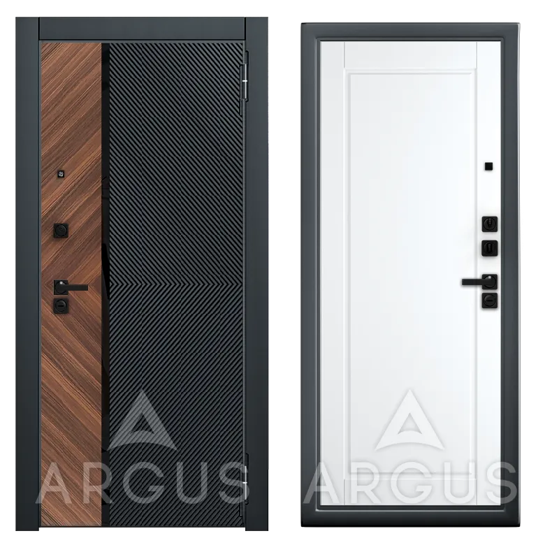 ДА84 Букле графит Асти (Эмалит арктик, 2060*870, прав., Фуриоса, Черный кварц, Орех натуральный диагональ, черный лакобель)