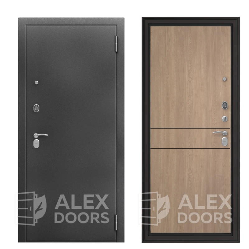 3K Alum 420 (Дуб виски, черный молдинг, 2060*870, правая, Серебро антик, Standard)