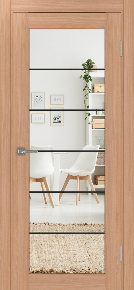 Парма_401АСС.2 молдинг алюм.чёрн. ЭКО-шпон Ясень тёмный