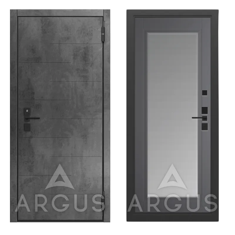 Prime (M54) Муар графит Гэлакси (Мэджик лид, Зеркало с фацетом, 2060*970, лев.Никсон, Бетон темный)