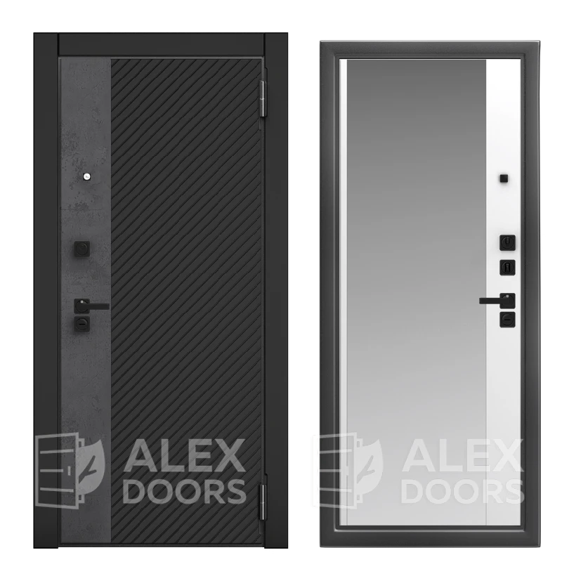 3K PRO Магнум (Эмалит арктик, зеркало, 2060*870, левая, Серебро антик, Фиеро, Черный кварц (Бетон урбан индиго), Black box)