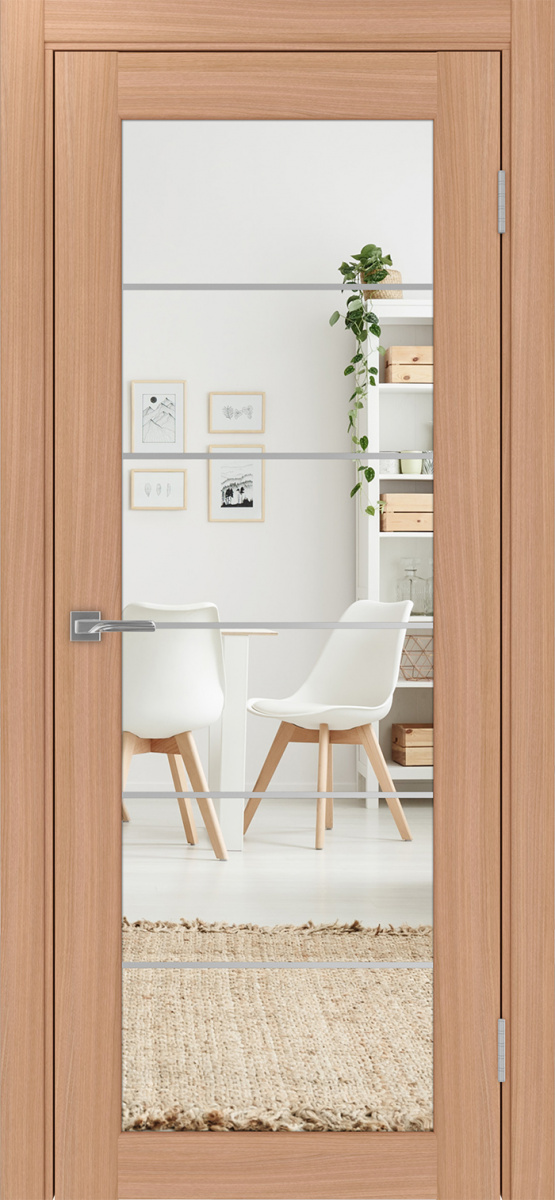 Парма_401АСС.2 молдинг алюм.хром ЭКО-шпон Ясень тёмный