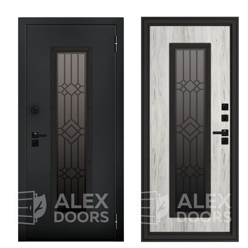 Alaska Lux Джуно (Рустик серый, 2050*870, левая, Черный букле)