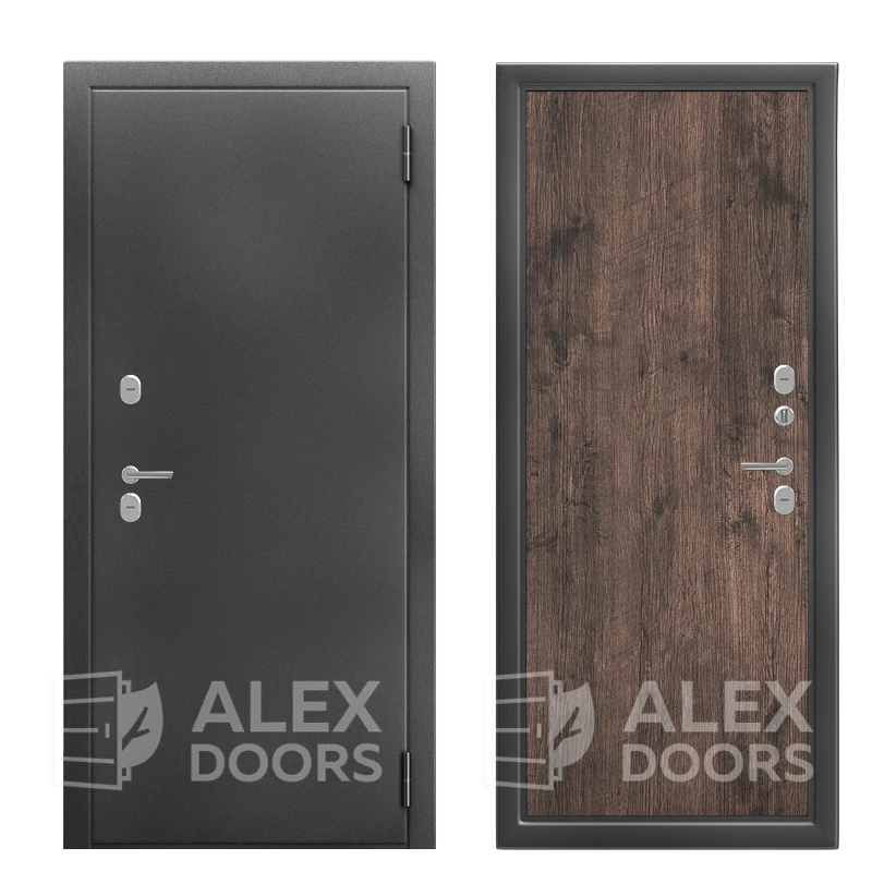 Alexdoors Alaska Брукс (Акация темная, 2050*870, левая, Серебро антик)